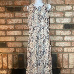 Indigo Rose Paisley Tiered Boho Maxi Dress 2X Plus
